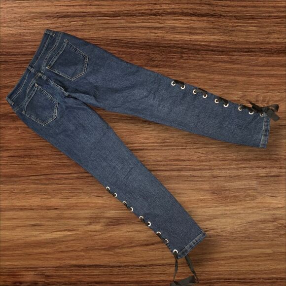 Venus Denim Lace Up Jeg Skinny Jeans - Picture 4 of 6